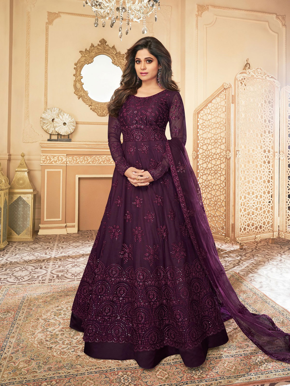 Gulkand Peacock By Aashirwad Embroidery Butterfly Net  Anarkali Salwar Kameez Wholesalers In Delhi